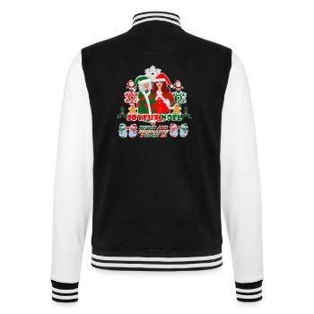 Joyeux Noël Merci aux Soignants d'être là ! - Veste Teddy - noir/blanc - Dos - Marisol (170cm)