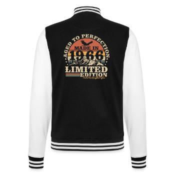 Vintage, 1966, Vintage Retro, Cadeau d’anniversaire - Veste Teddy - noir/blanc - Dos - Marisol (170cm)