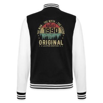 Legende seit August 1990 1990 Geburtstagsgeschenk - College-Sweatjacke - Schwarz/Weiß - Hinten - Marisol (170cm)
