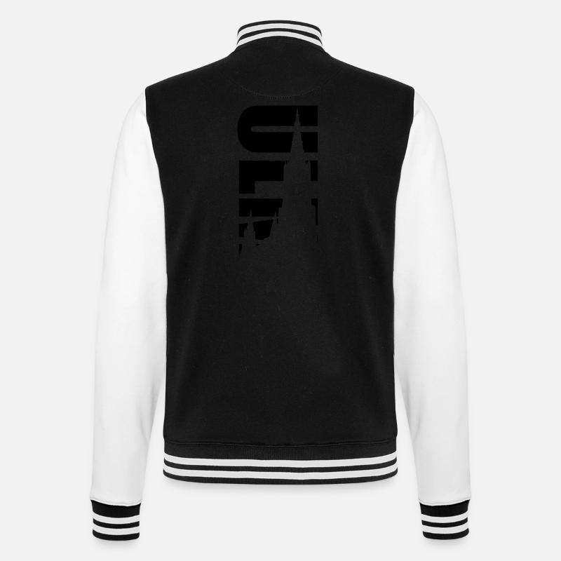 Ulm - College-Sweatjacke - Schwarz/Weiß