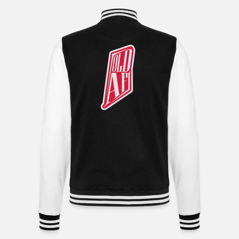old AF Text Logo - College Sweat Jacket - black/white