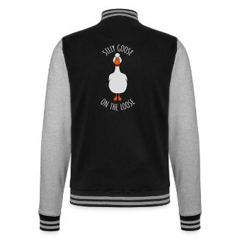 goose on the loose - College-Sweatjacke - Schwarz/Grau meliert - Hinten - Marisol (170cm)