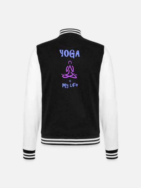 Yoga is my life - College-Sweatjacke - Schwarz/Weiß