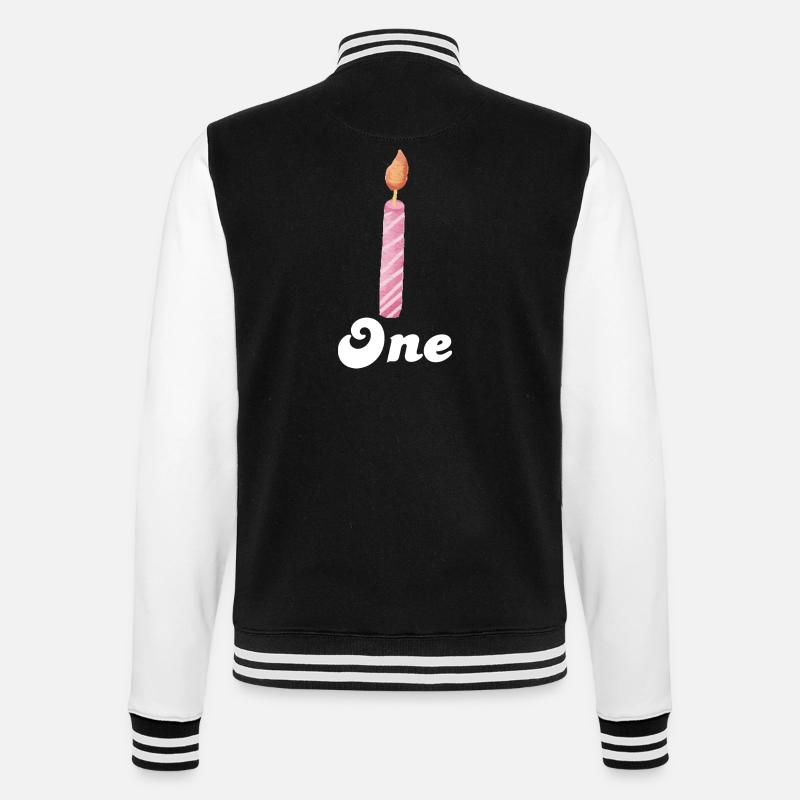 1e anniversaire bougie - Veste Teddy - noir/blanc