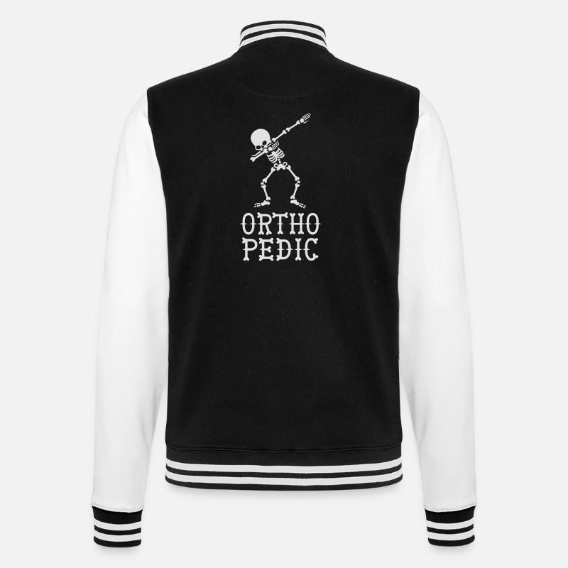 Dab dabbing skeleton orthopedic - College Sweat Jacket - black/white