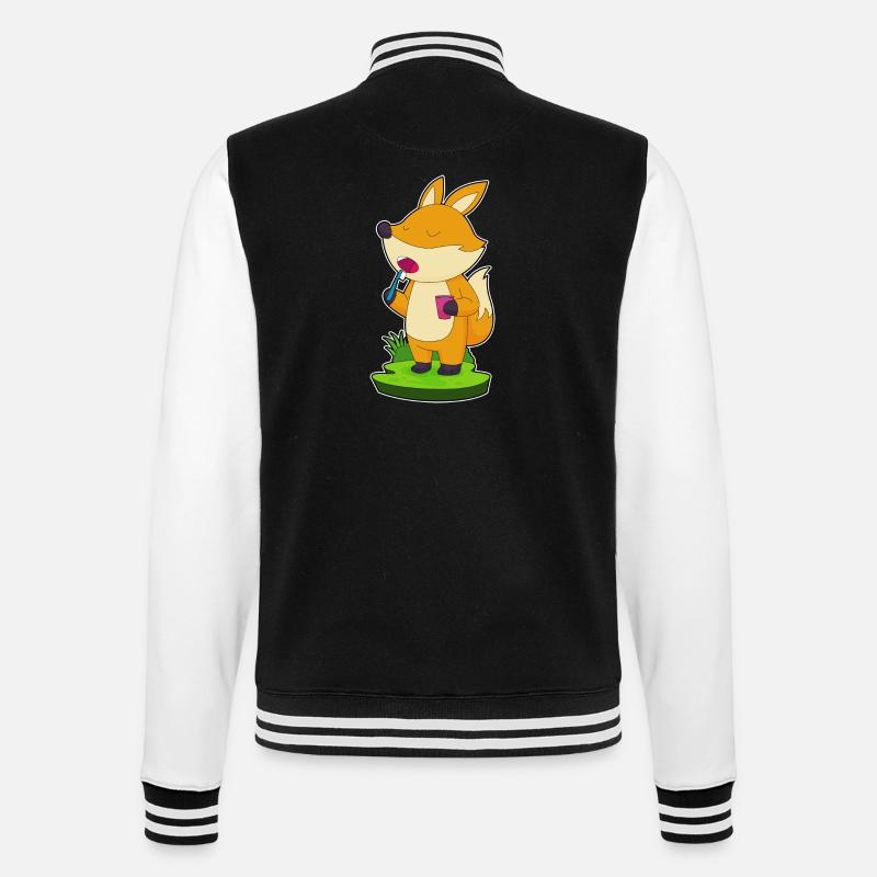 Fuchs Zahnbürste - College-Sweatjacke - Schwarz/Weiß