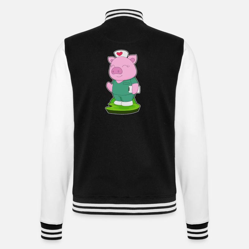 Bloc-notes d’infirmière porcine - Veste Teddy - noir/blanc
