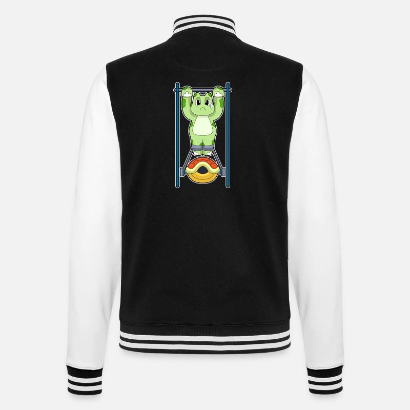 Turtle Bodybuilder Pull-ups Bodybuilding - College Sweat Jacket - black/white