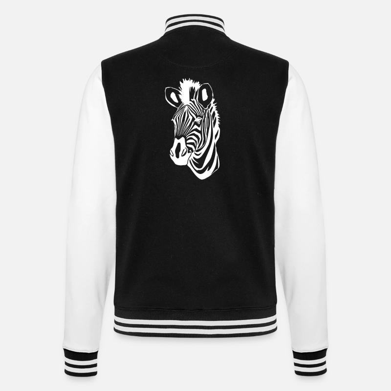 Zebra T-shirt Geschenk - College-Sweatjacke - Schwarz/Weiß