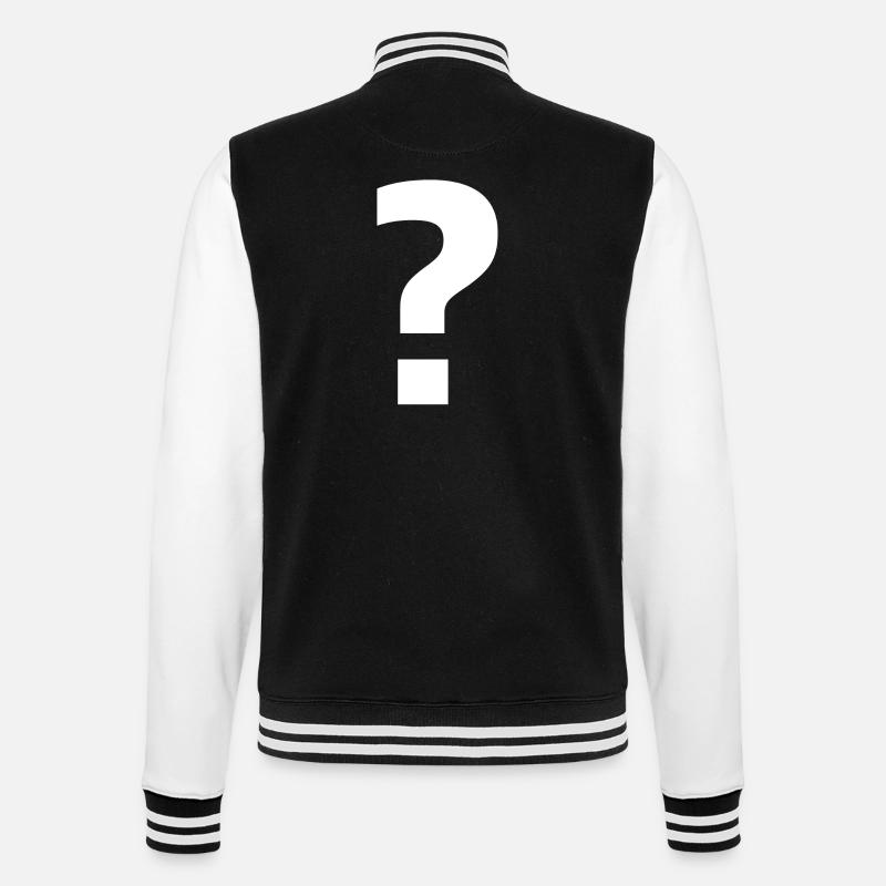Fragezeichen | stilvolle Neugier - College-Sweatjacke - Schwarz/Weiß