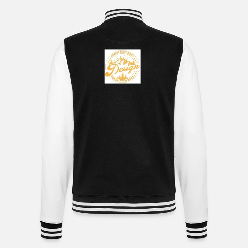 Berglandschaft Script Design - College-Sweatjacke - Schwarz/Weiß