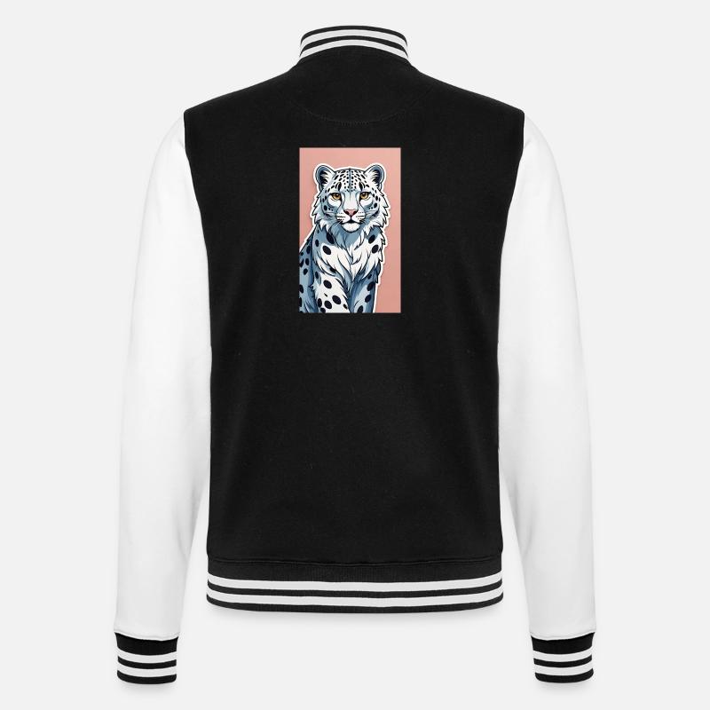 Snow Leopard | Leopard | Predator - College Sweat Jacket - black/white