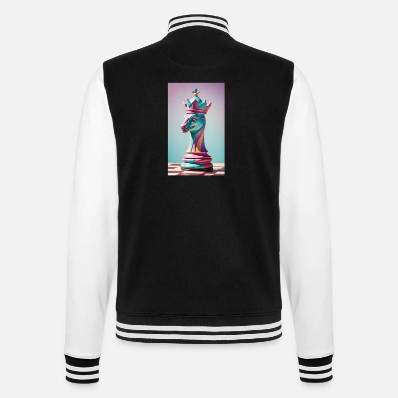 Chess | Chess piece | Chess player - College Sweat Jacket - black/white