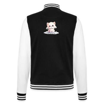 Don't Bully Me – Cute Cat with Message - College Sweat Jacket - black/white - Back - Marisol (170cm)