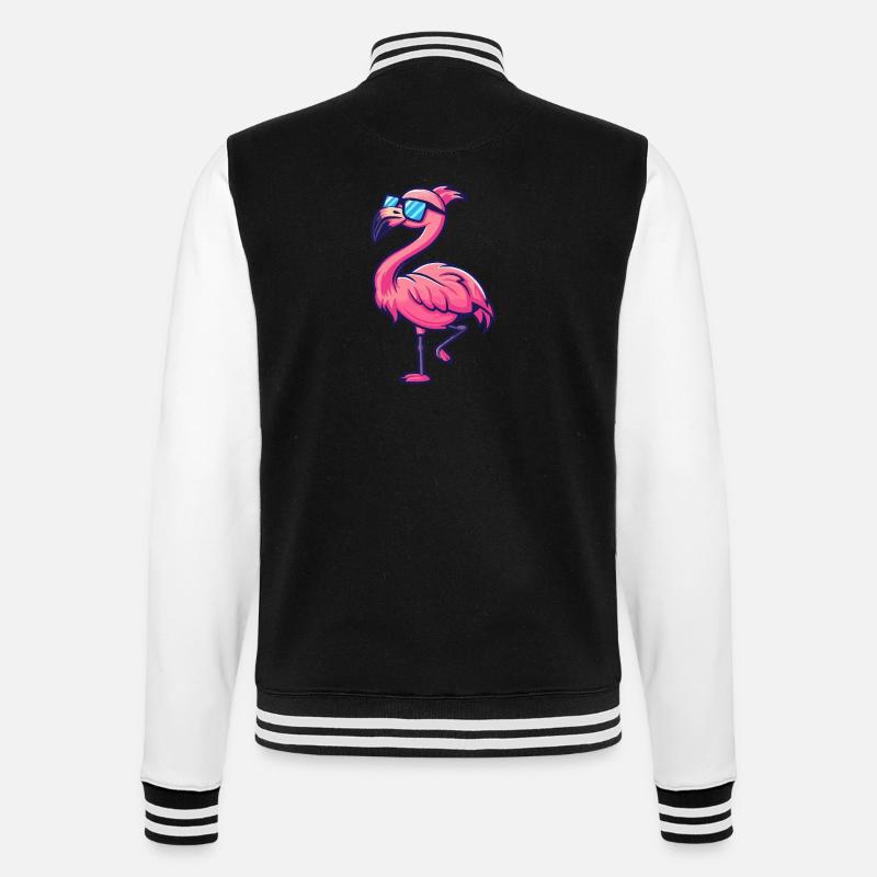 Flamingo Cool Comic - College Sweat Jacket - black/white