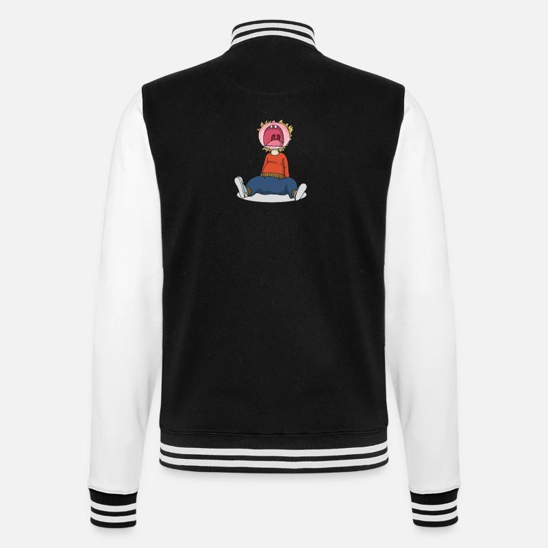 Dein Kind - College-Sweatjacke - Schwarz/Weiß