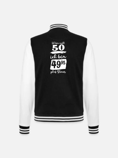 50 Jahre ? nein 49,95 - College-Sweatjacke - Schwarz/Weiß