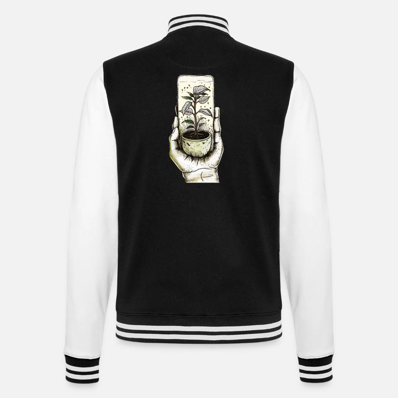 Planter plus de plantes - Veste Teddy - noir/blanc