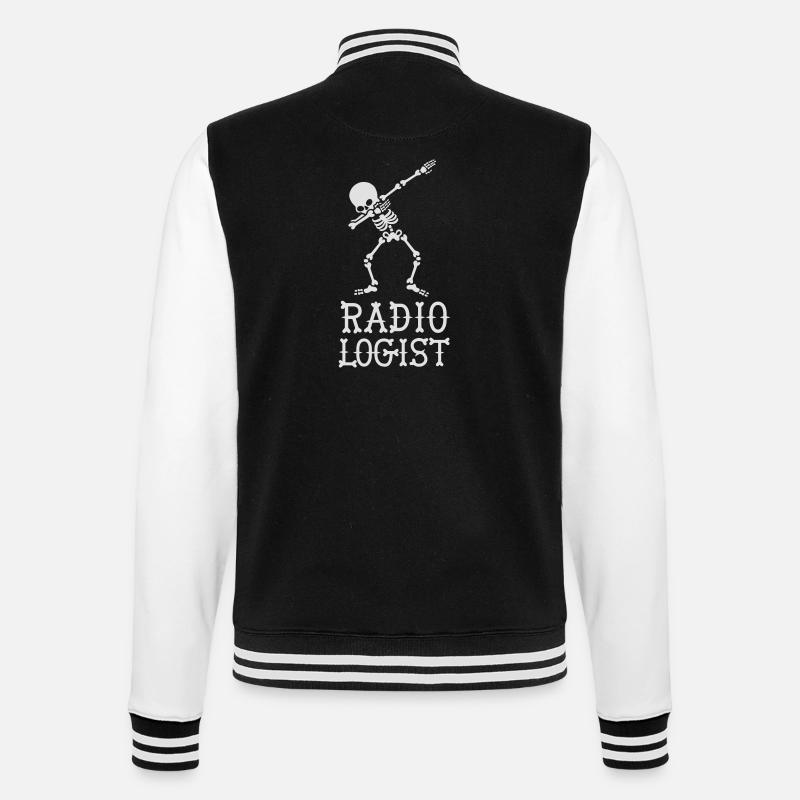 Dab dabbing skeleton radiologist - College Sweat Jacket - black/white