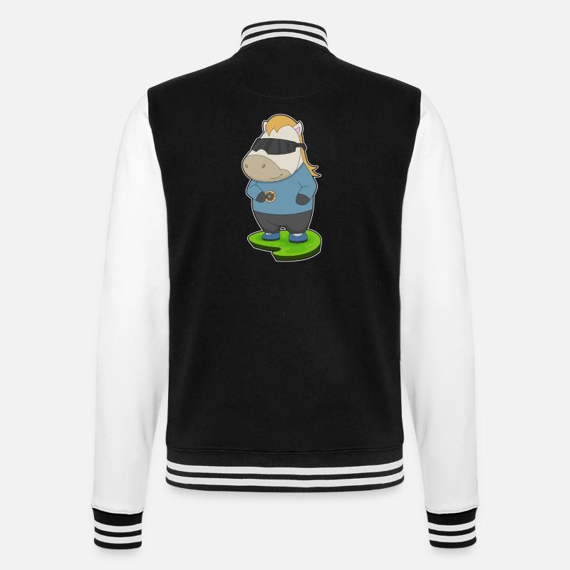 Pferd Donut - College-Sweatjacke - Schwarz/Weiß