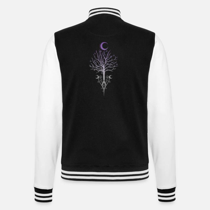 Occult Moon Tree Dark Autumn - College Sweat Jacket - black/white