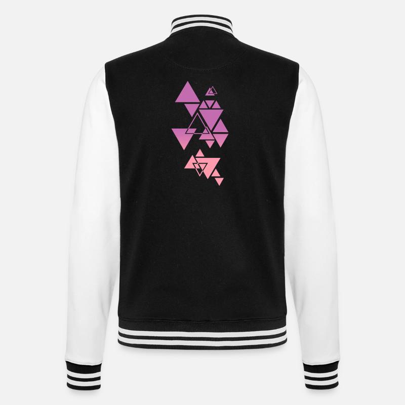 Gradient Triangle Pattern Pink - College Sweat Jacket - black/white