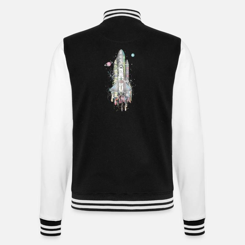 Imaginative Space Shuttle - Artfully Designed - College Sweat Jacket - black/white