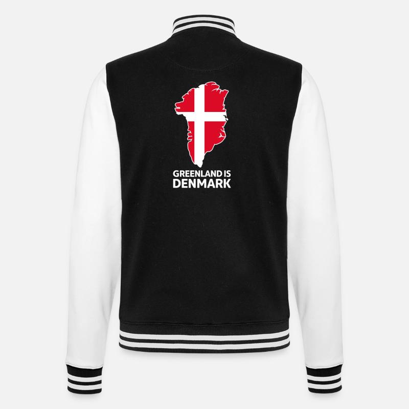 Greenland Denmark Flag Map - College Sweat Jacket - black/white