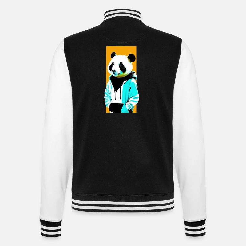 Panda en sweat à capuche - Veste Teddy - noir/blanc