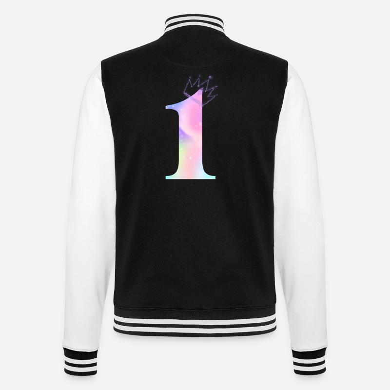 1st anniversary rainbow - College Sweat Jacket - black/white