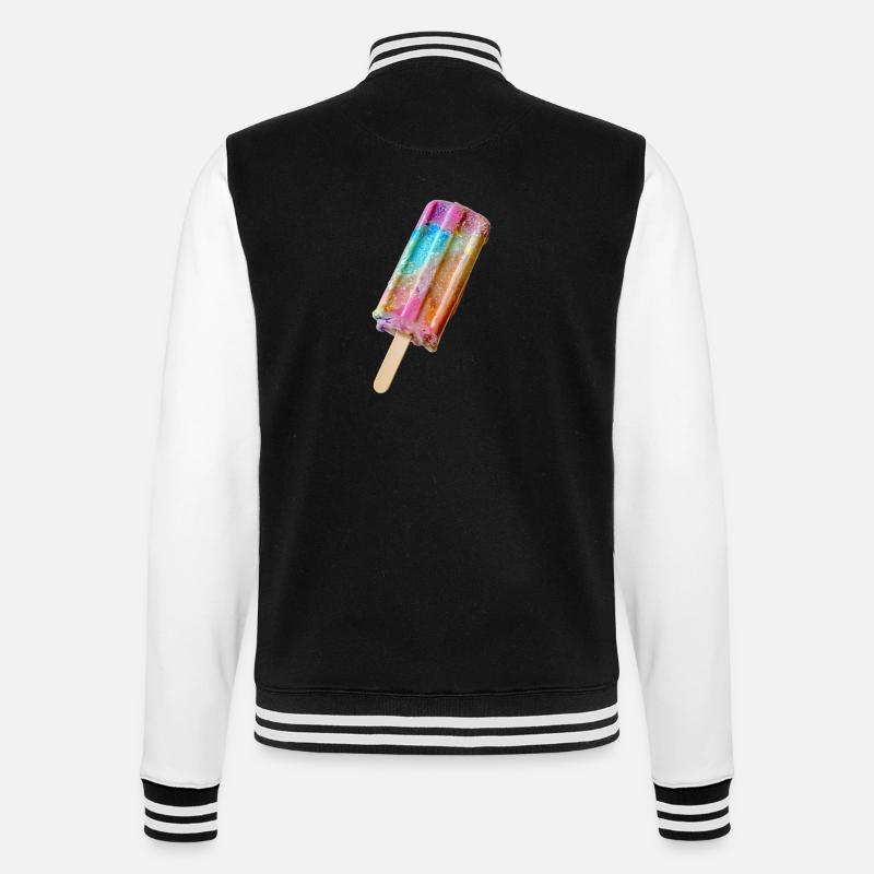 Eis am Stil Regenbogen - College-Sweatjacke - Schwarz/Weiß
