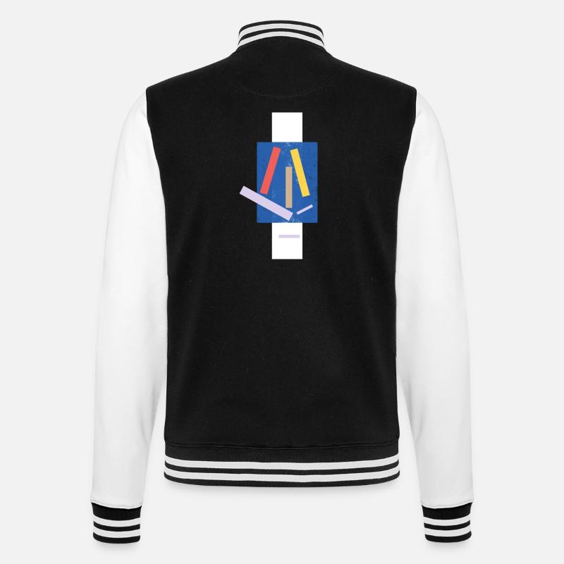 Abstrakte Farbblöcke Kunst Druckdesign - College-Sweatjacke - Schwarz/Weiß