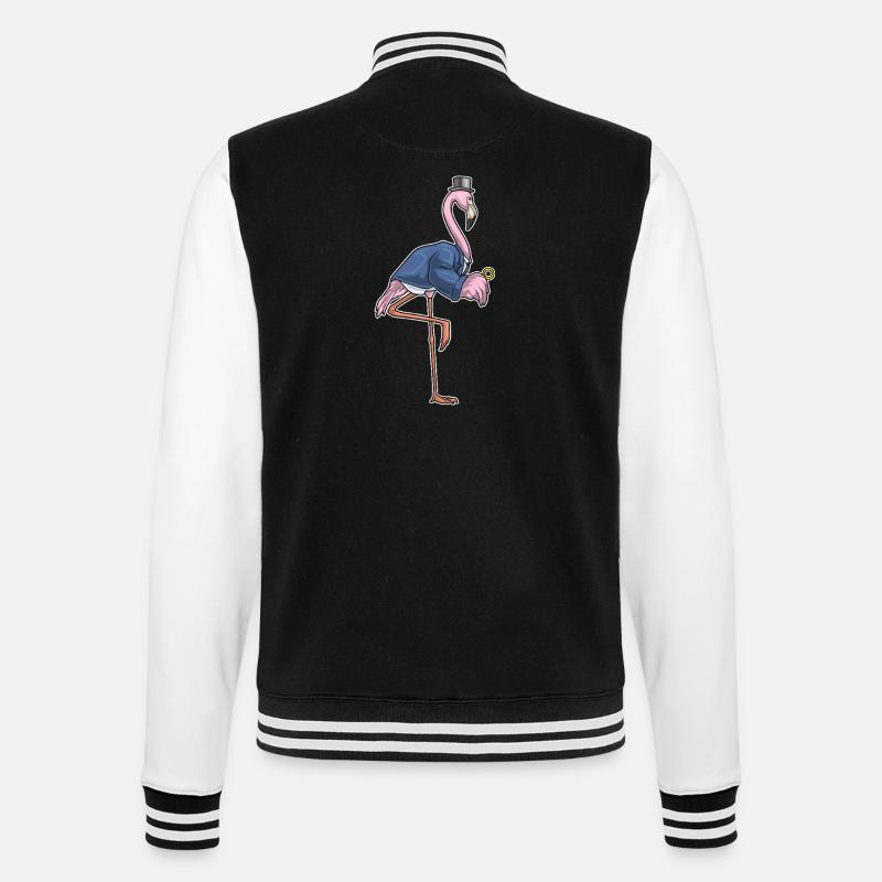 Flamingo Bräutigam Ehering Hochzeit - College-Sweatjacke - Schwarz/Weiß