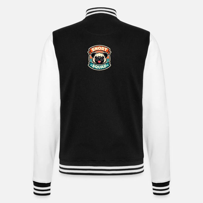 Snort Squad - Bouledogue français ronflant - Veste Teddy - noir/blanc