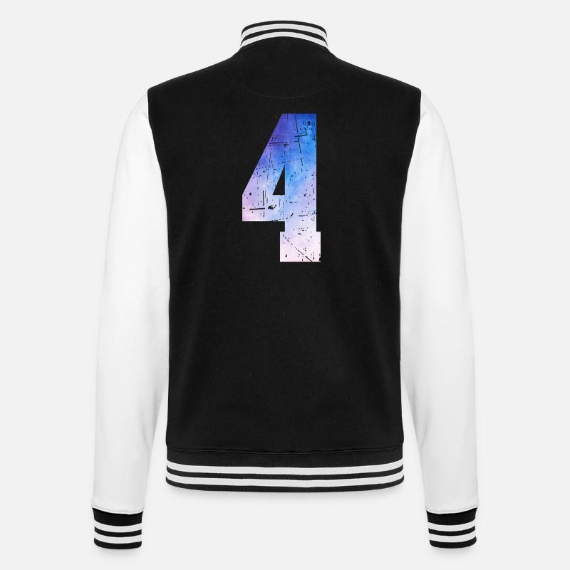 Ausgabe 4 – 4-jähriges Jubiläumsgeschenk - College-Sweatjacke - Schwarz/Weiß