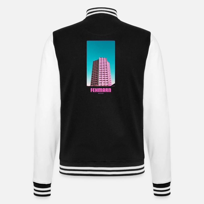 Fehmarn _ Ostsee  - College-Sweatjacke - Schwarz/Weiß