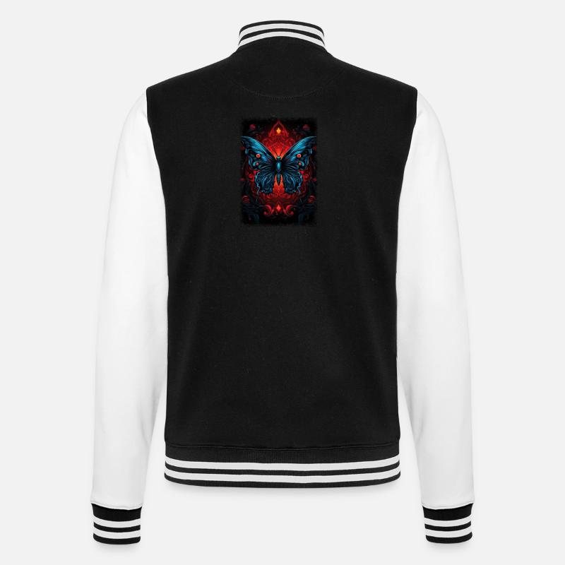 insectes monarque papillon insecte blague heureux mignon - Veste Teddy - noir/blanc