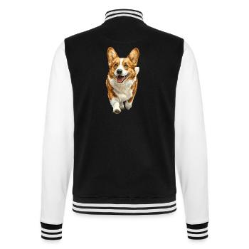 Welsh Corgi Pembroke - College-Sweatjacke - Schwarz/Weiß - Hinten - Marisol (170cm)