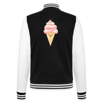 Kawaii - Eis auf Hörnchen - College-Sweatjacke - Schwarz/Weiß - Hinten - Marisol (170cm)
