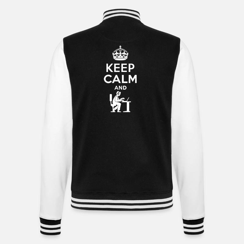 Keep Calm - Nerd - Programmieren - Gamen - College-Sweatjacke - Schwarz/Weiß