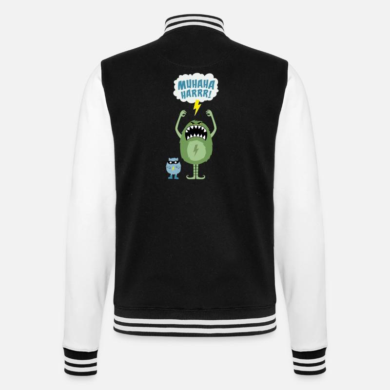 Muhahaharrrrr! c4 - College-Sweatjacke - Schwarz/Weiß