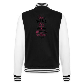 ich will er hat zu wollen ringe - College-Sweatjacke - Schwarz/Weiß - Hinten - Marisol (170cm)