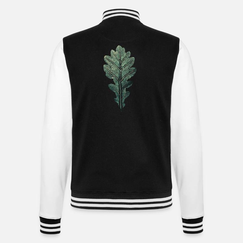 LEAF chêne / impression d'art WALD & Förster Design - Veste Teddy - noir/blanc
