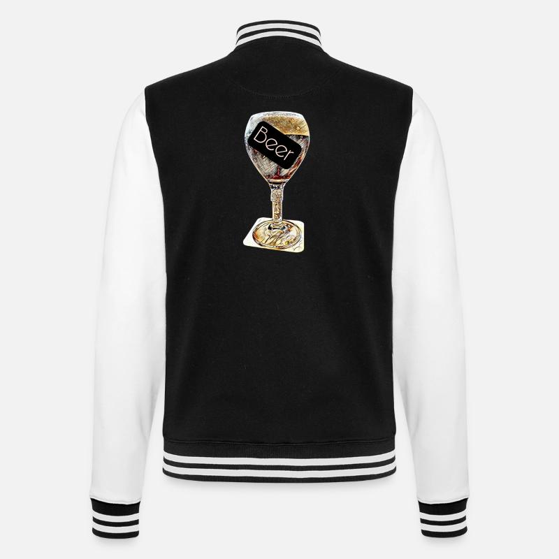 Bier geht immer - College-Sweatjacke - Schwarz/Weiß