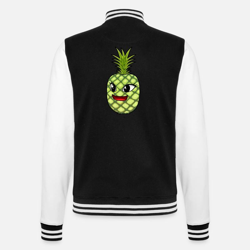 Fruit Foxes Fruit Summer Pineapple - College Sweat Jacket - black/white