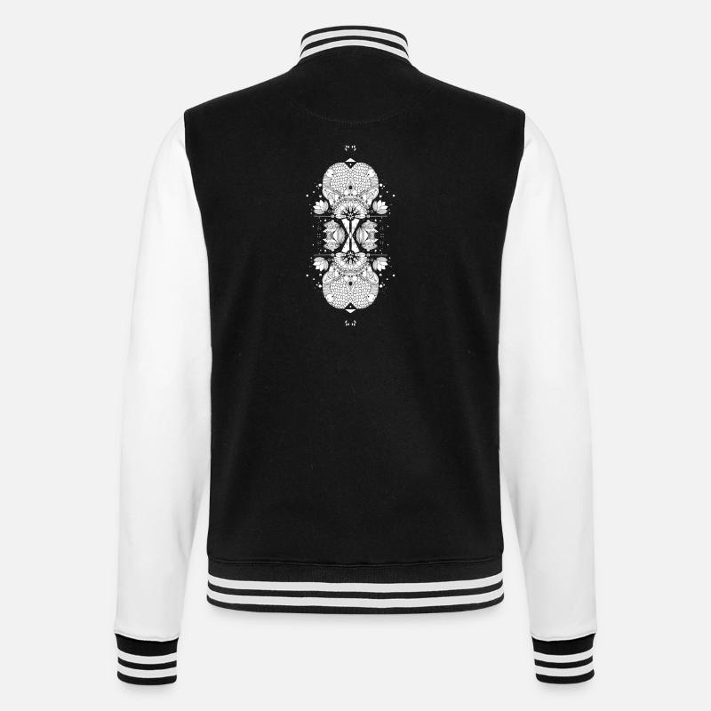 Mandala de nénuphar - Veste Teddy - noir/blanc