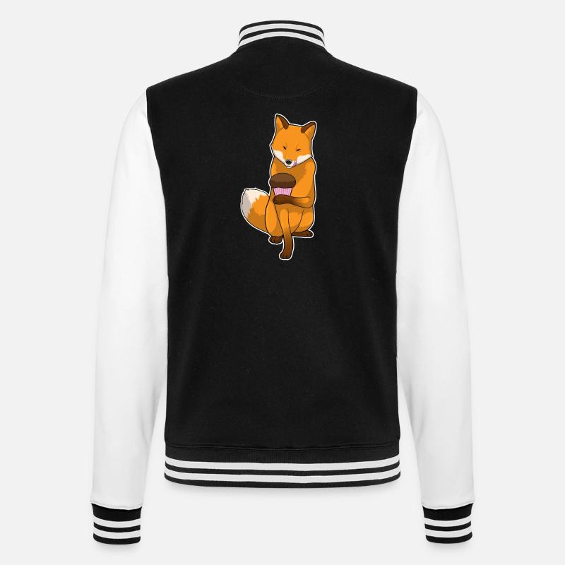 Fox Muffin - College Sweat Jacket - black/white