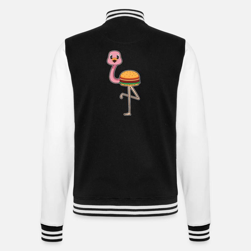 Flamingo Burger - College Sweat Jacket - black/white