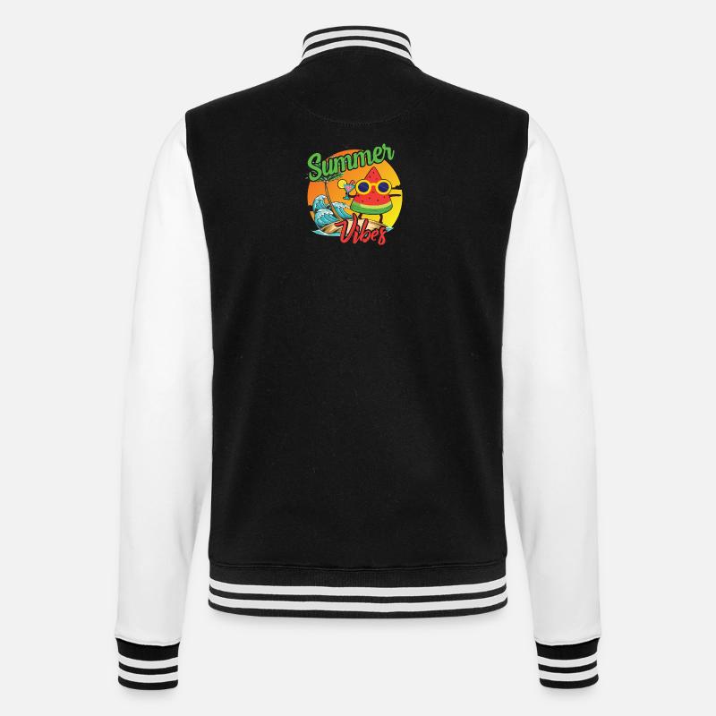 Sommer Vibes Wassermelone Design - College-Sweatjacke - Schwarz/Weiß