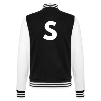 S - College-Sweatjacke - Schwarz/Weiß - Hinten - Marisol (170cm)